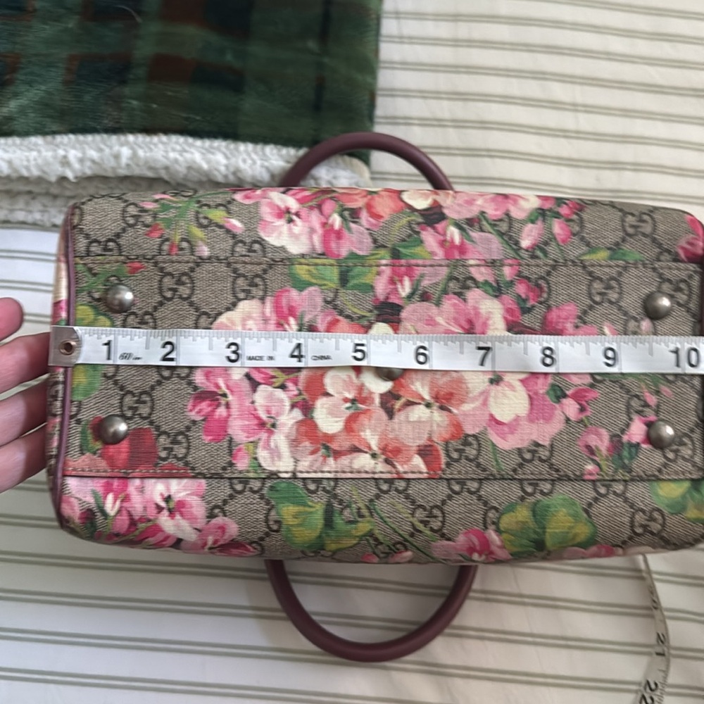 Gucci Pink and Brown Satchel with Floral Design - Picture 13 of 15
